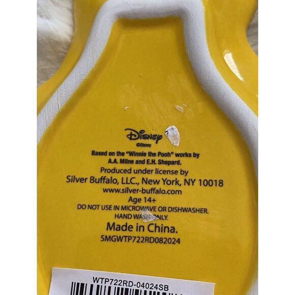 Disney Winnie The Pooh Hunny Honey Pot Bees Spoon Rest Ceramic Yellow NEW - Picture 5 of 6